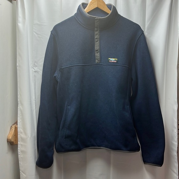 L.L. Bean Other - L L Bean Navy Gray Quarter Snap Sweater- L